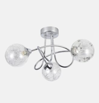 Lampara Rio De Janeiro 3xg9 Cromo 21x37x37 Cm