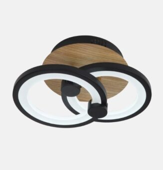 Plafon Sydney 32w 3000-4000-6500k Negro/madera oscura 14x30x20cm 4160lm Remoto,regulable,memoria